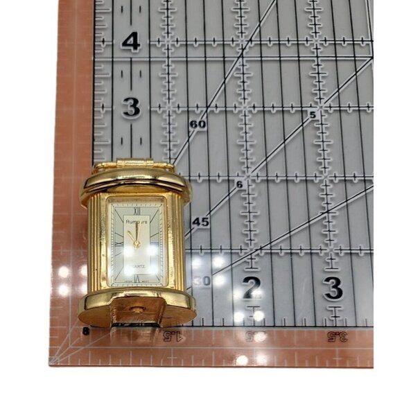 Rumours Mini Desk Quartz Clock Gold Tone Cute Gift Watch Lovers New Battery Runs - Picture 9 of 10